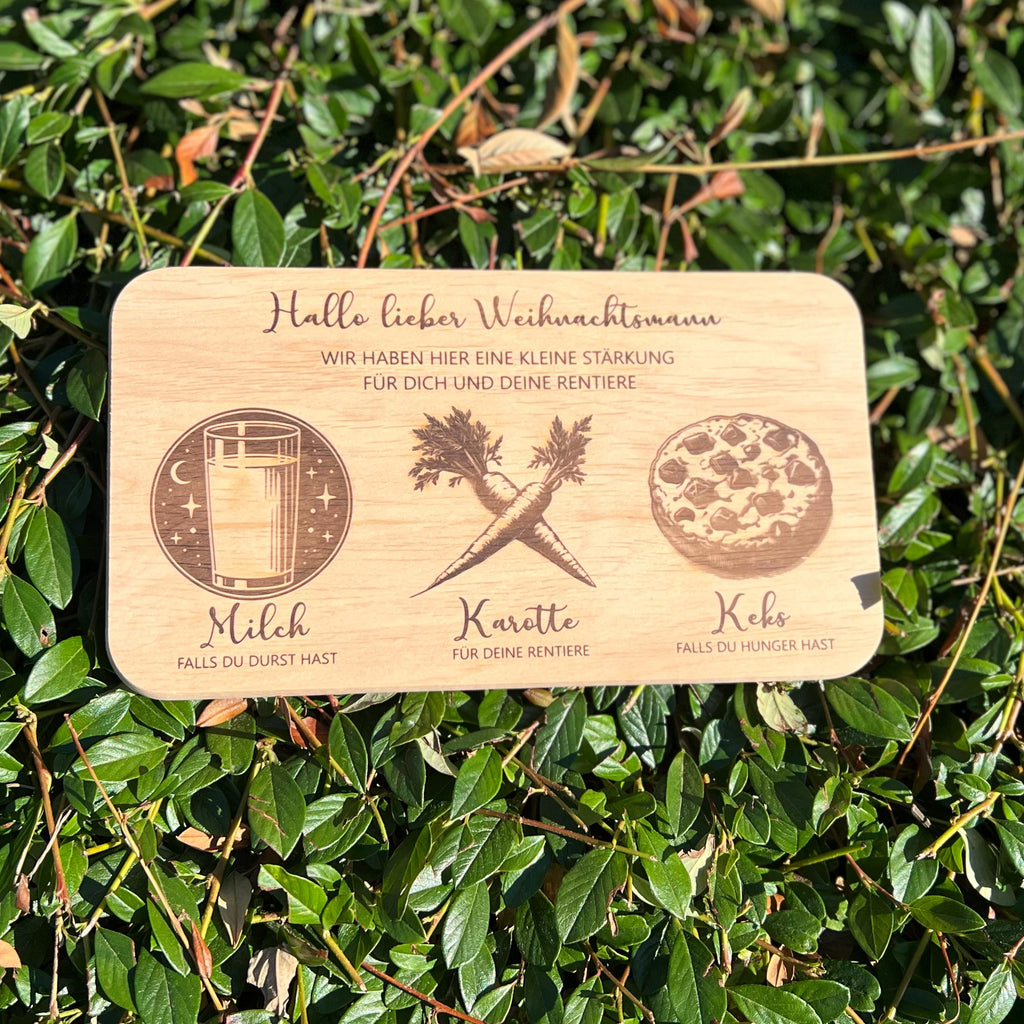 Frühstücksbrett Kinder | Nikolaus Brett | Brotzeitbrett Gravur | Schneidebrett Holz | Weihnachtsmann Teller | Weihnachtsgeschenk Kinder |