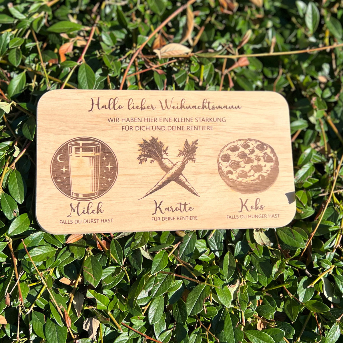 Frühstücksbrett Kinder | Nikolaus Brett | Brotzeitbrett Gravur | Schneidebrett Holz | Weihnachtsmann Teller | Weihnachtsgeschenk Kinder |