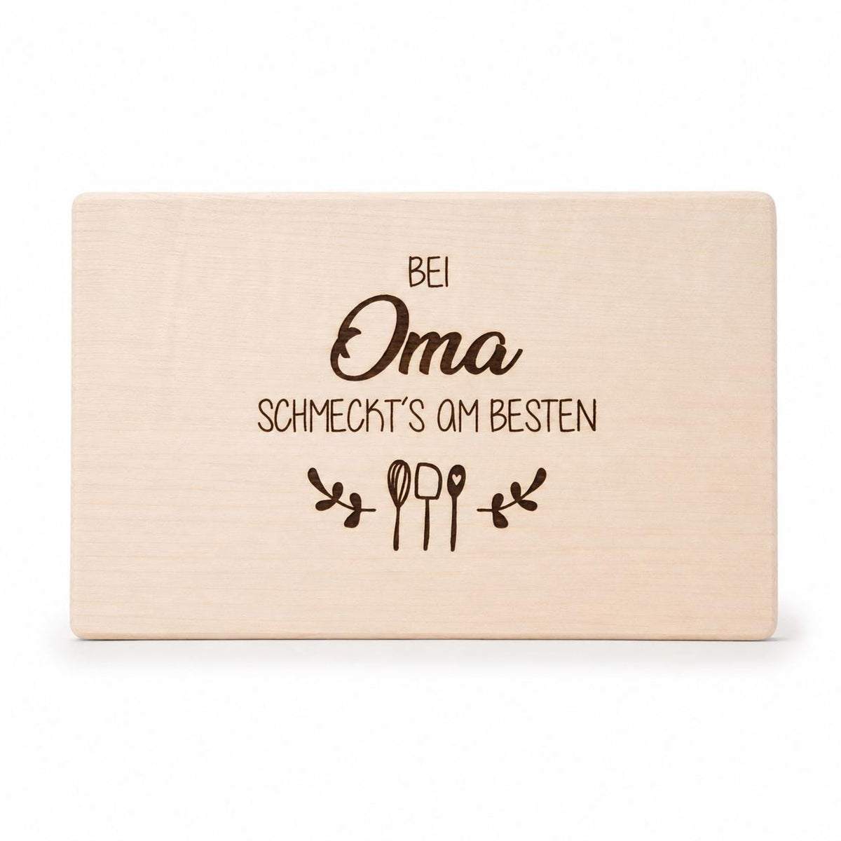 Geschenk Oma | Frühstücksbrett Holz | Schneidebrett Holz | Brotzeitbrett Gravur | Geburtstagsgeschenk | Bei Oma schmeckt's am besten