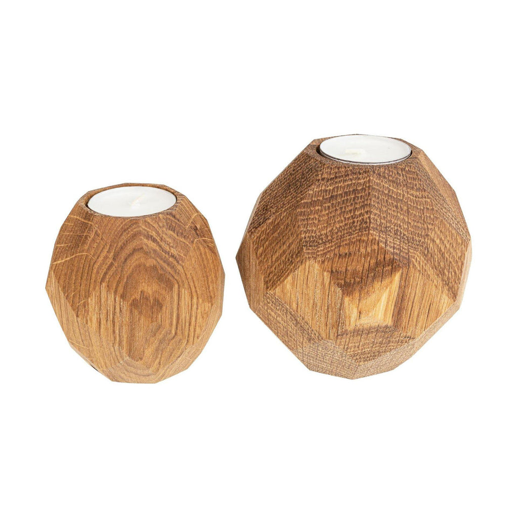 Teelichthalter Holz | Kerzenhalter Eiche | Wohnzimmer Deko | Holz Deko | Einzugsgeschenk | Geschenk Hochzeit | Diamantschliff