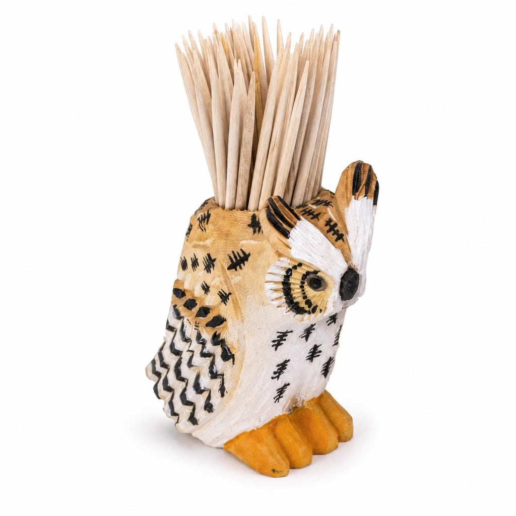 Zahnstocherhalter Holz | Eule Deko | Zahnstocherbehälter | Küchen Deko | Geschenkidee Holz | Einzugsgeschenk | Handgeschnitzt