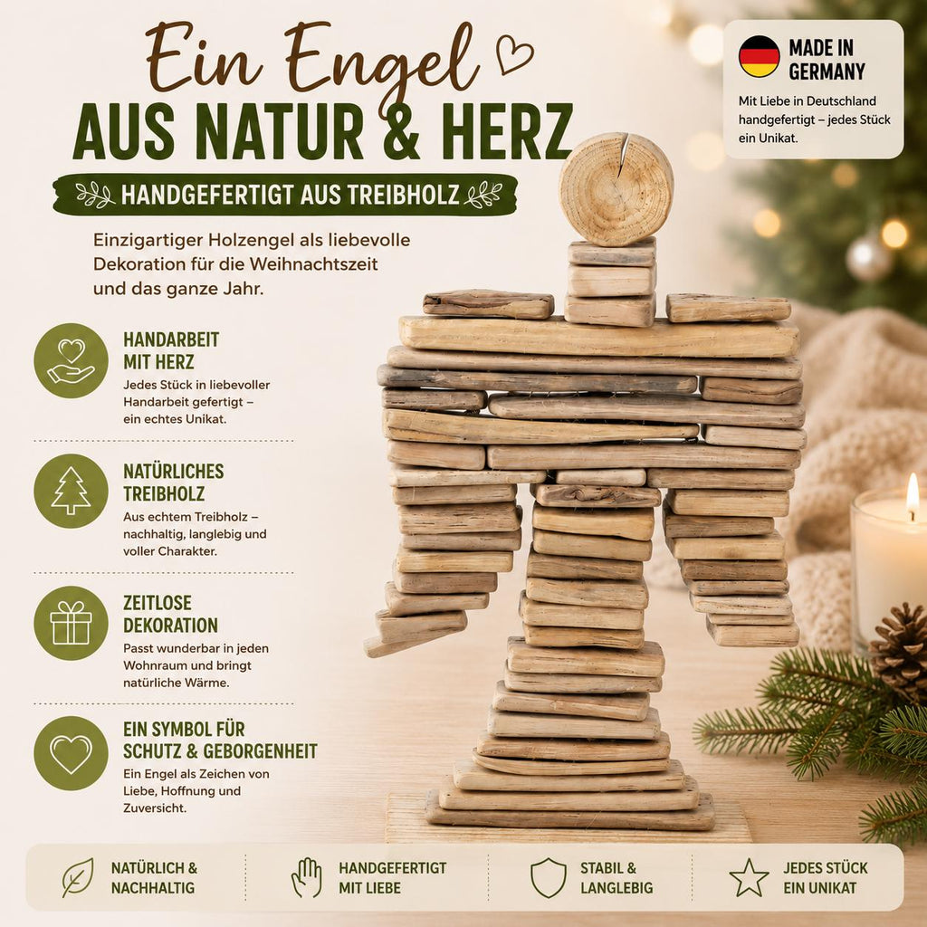 Holz Engel Deko | Treibholz Engel | Wohnzimmer Deko | Holz Deko | Einzugsgeschenk | Hochzeitsgeschenk Ideen | Boho Deko