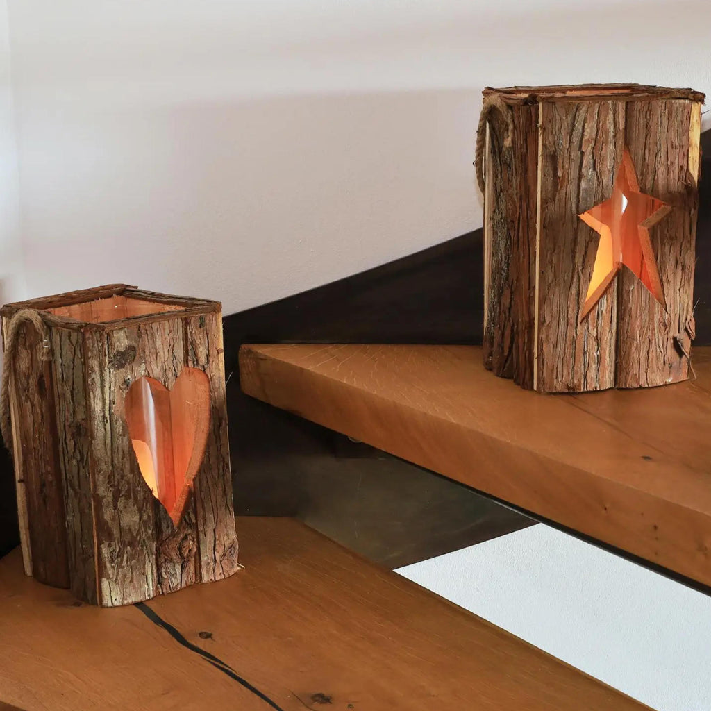 Holz Laterne | Rustikale Deko | Herz Deko | Wohnzimmer Deko | Holz Deko | Geschenkidee Hochzeit | Windlicht Holz