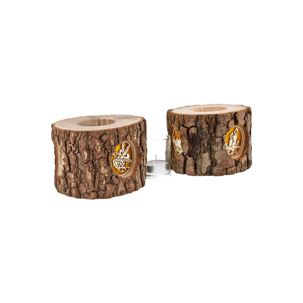 Holz Windlicht | Wald Deko Holz | Teelichthalter Holz | Wohnzimmer Deko | Einzugsgeschenk | Natur Deko | Boho Deko