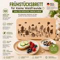 Frühstücksbrett Kinder | Waldtiere Igel | Brotzeitbrett Gravur | Schneidebrett Holz | Wald Motiv | Geschenk Kinder | Holzbrett Wald