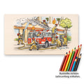 Kinder Frühstücksbrett | Feuerwehr Ausmalbrett | Brotzeitbrett Holz | Feuerwehr Geschenk | Geschenk Einschulung | Geburtstagsgeschenk