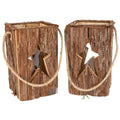 Holz Laterne | Windlicht Holz | Stern Laterne | Rustikale Deko | Wohnzimmer Deko | Einzugsgeschenk | Holz Deko Geschenk