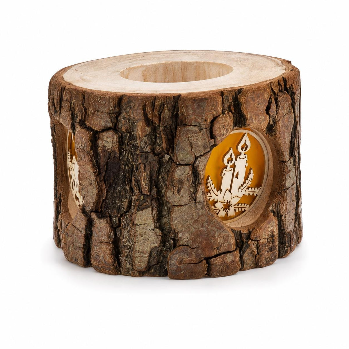 Holz Windlicht | Wald Deko Holz | Teelichthalter Holz | Wohnzimmer Deko | Einzugsgeschenk | Natur Deko | Boho Deko