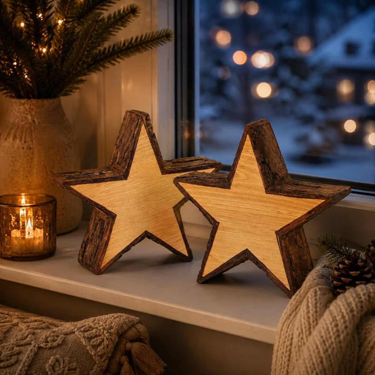 Holz Stern Deko | Stern aus Holz | Rustikale Holz Deko | Wohnzimmer Deko | Einzugsgeschenk | Weihnachtsdeko Holz