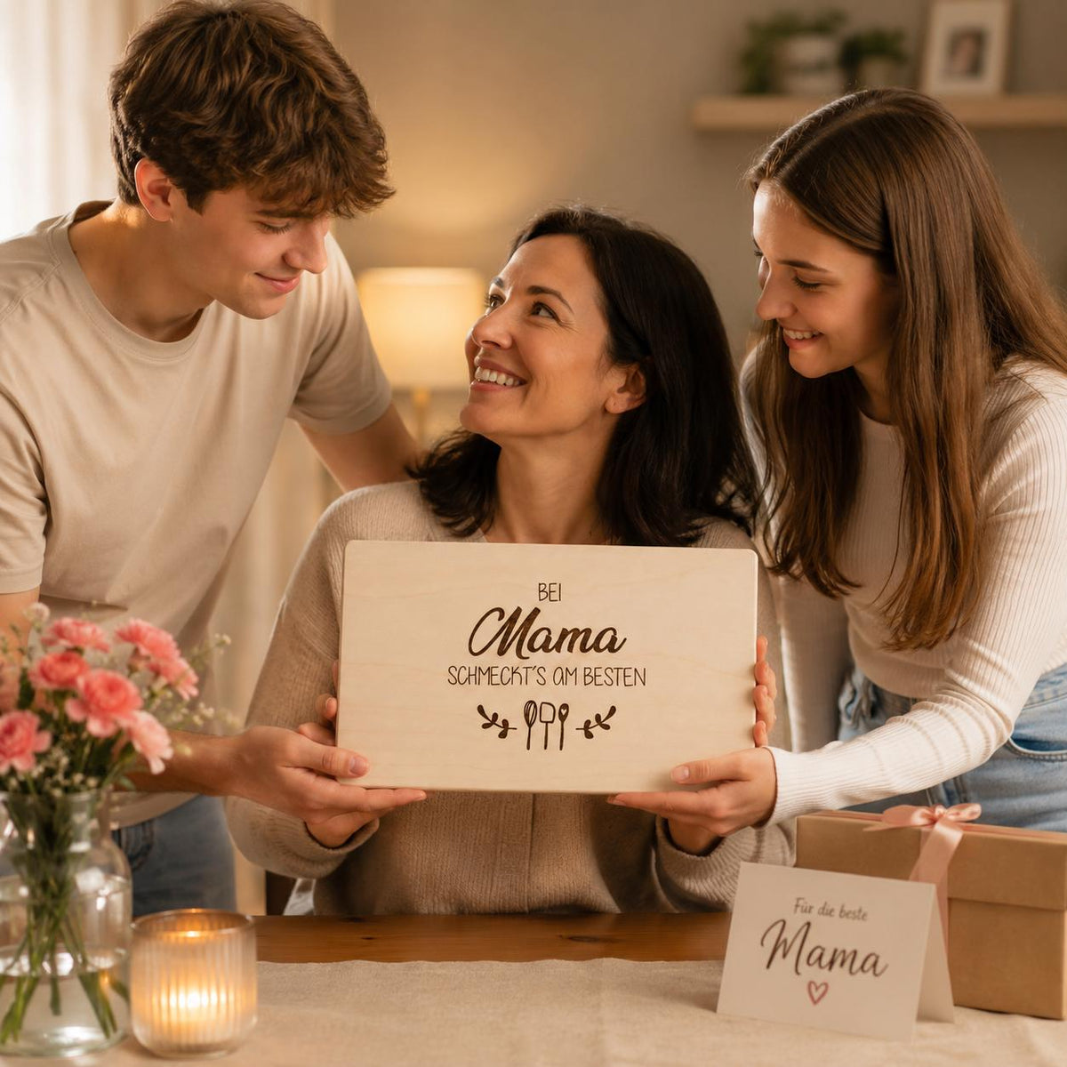 Mama Geschenk | Muttertag Geschenk | Frühstücksbrett Holz | Schneidebrett Holz | Geburtstagsgeschenk | Holzbrett Gravur