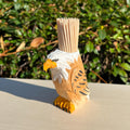 Zahnstocherhalter Holz | Handgeschnitzter Adler | Zahnstocher Spender | Küchen Deko | Geschenkidee | Handbemalt | Lindenholz