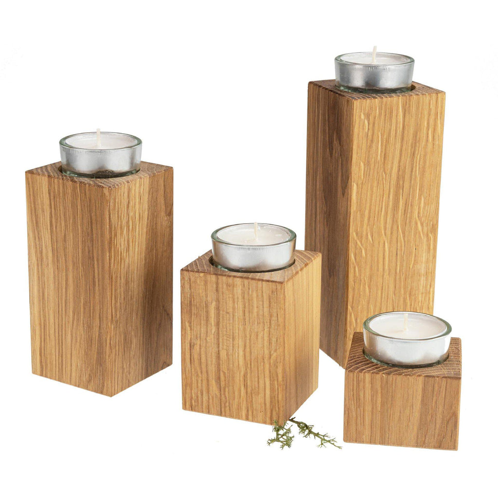 Teelichthalter Set | Adventskranz Holz | Kerzenhalter Holz | Wohnzimmer Deko | Einzugsgeschenk | Weihnachtsdeko Holz