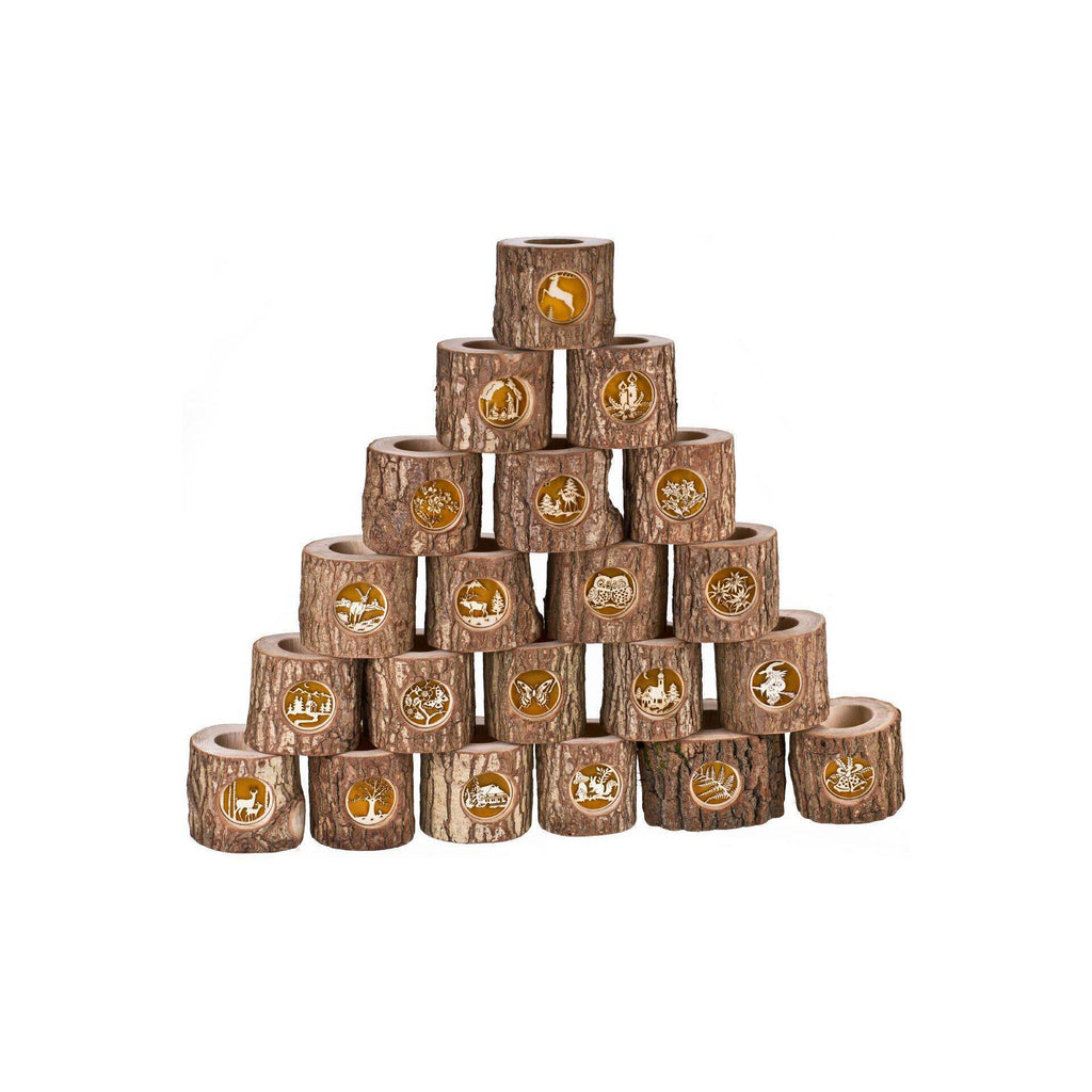 Holz Windlicht | Wald Deko Holz | Teelichthalter Holz | Wohnzimmer Deko | Einzugsgeschenk | Natur Deko | Boho Deko