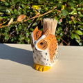 Zahnstocherhalter Holz | Eule Deko | Zahnstocherbehälter | Küchen Deko | Geschenkidee Holz | Einzugsgeschenk | Handgeschnitzt