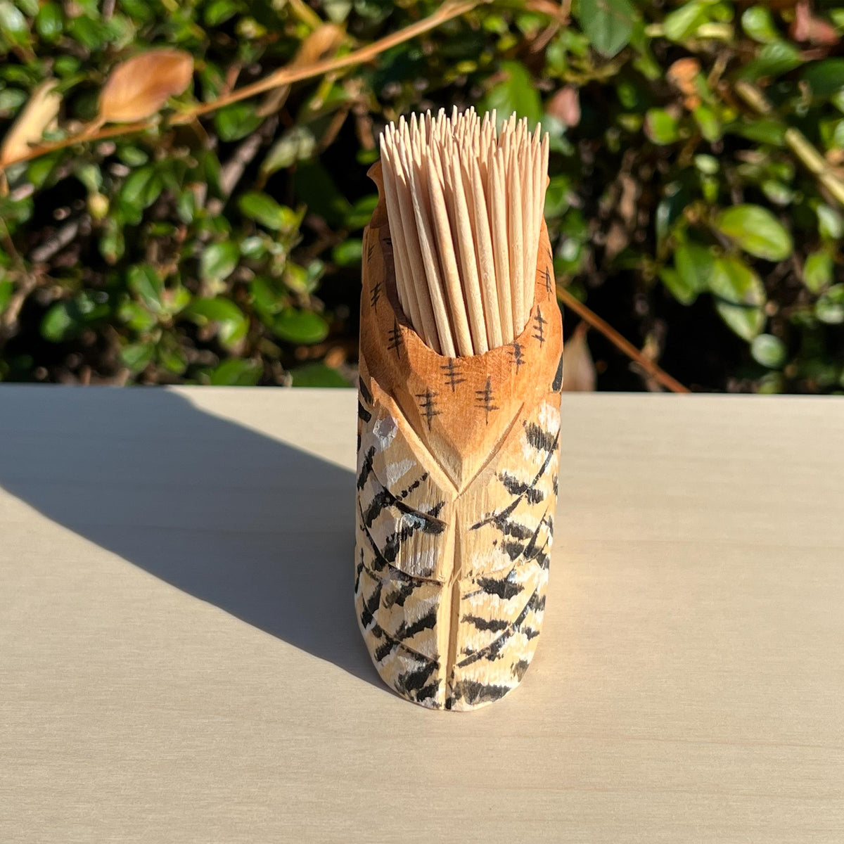 Zahnstocherhalter Holz | Eule Deko | Zahnstocherbehälter | Küchen Deko | Geschenkidee Holz | Einzugsgeschenk | Handgeschnitzt