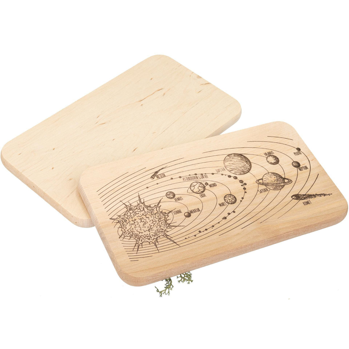 Frühstücksbrett Weltraum | Planetensystem Holzbrett | Schneidebrett Holz Gravur | Geschenk Geburtstag | Kunst | Brotzeitbrett Kinder