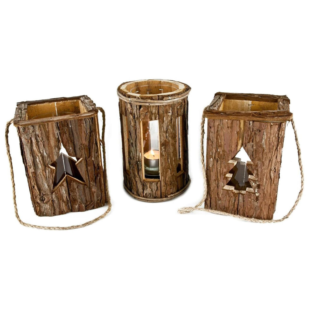 Holz Laterne | Windlicht Holz | Rustikale Laterne | Wohnzimmer Deko | Einzugsgeschenk | Holz Deko | Naturholz Laterne