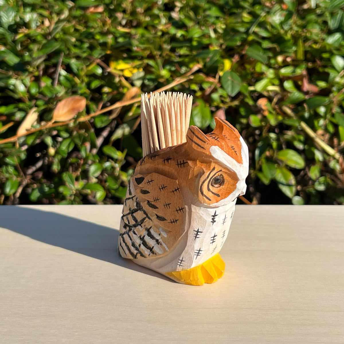 Zahnstocherhalter Holz | Eule Deko | Zahnstocherbehälter | Küchen Deko | Geschenkidee Holz | Einzugsgeschenk | Handgeschnitzt