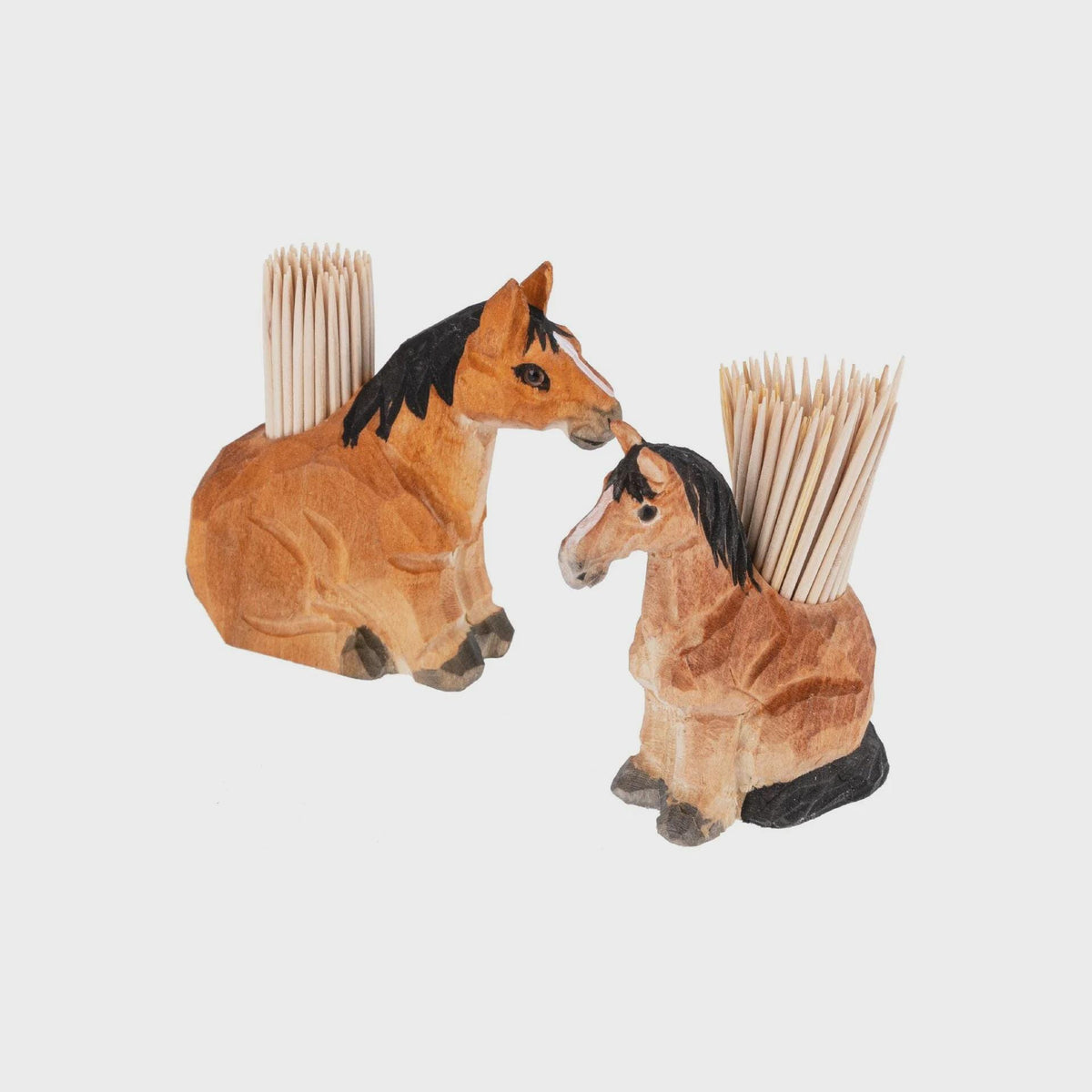 Zahnstocherhalter Pferd | Handgeschnitzt Holz | Pferde Deko | Zahnstocher Spender | Geschenk Pferdeliebhaber | Horse Gift