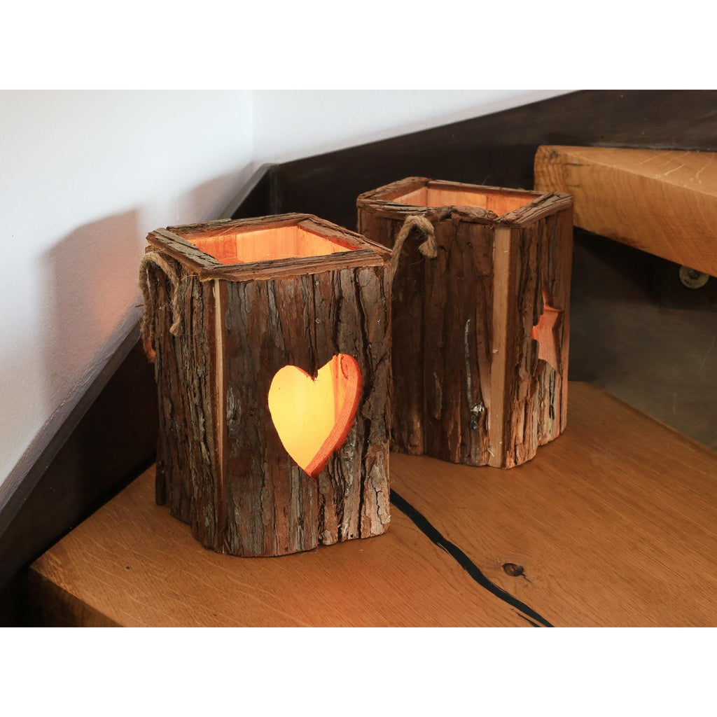 Holz Laterne | Rustikale Deko | Herz Deko | Wohnzimmer Deko | Holz Deko | Geschenkidee Hochzeit | Windlicht Holz