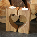 Teelichthalter Holz | Kerzenhalter Herz | Holz Deko Wohnzimmer | Geschenk Hochzeit | Einzugsgeschenk | Eiche Teelichthalter