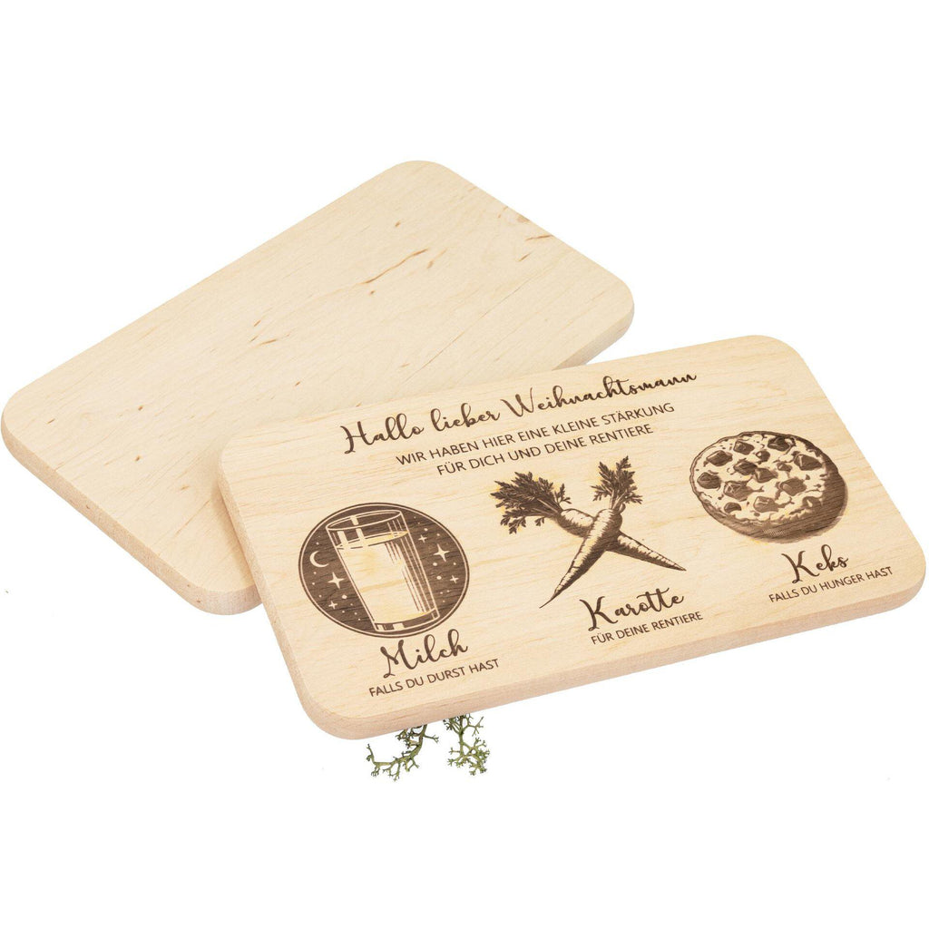 Frühstücksbrett Kinder | Nikolaus Brett | Brotzeitbrett Gravur | Schneidebrett Holz | Weihnachtsmann Teller | Weihnachtsgeschenk Kinder |