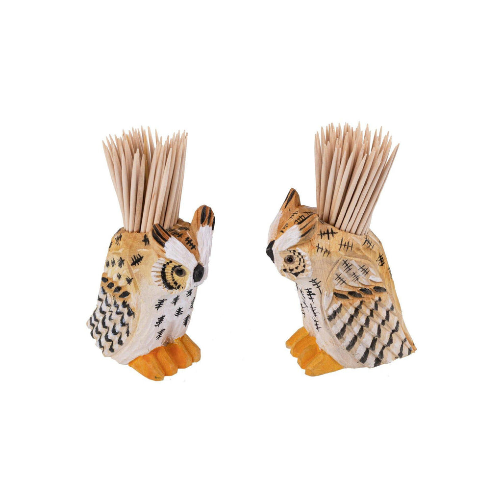 Zahnstocherhalter Holz | Eule Deko | Zahnstocherbehälter | Küchen Deko | Geschenkidee Holz | Einzugsgeschenk | Handgeschnitzt