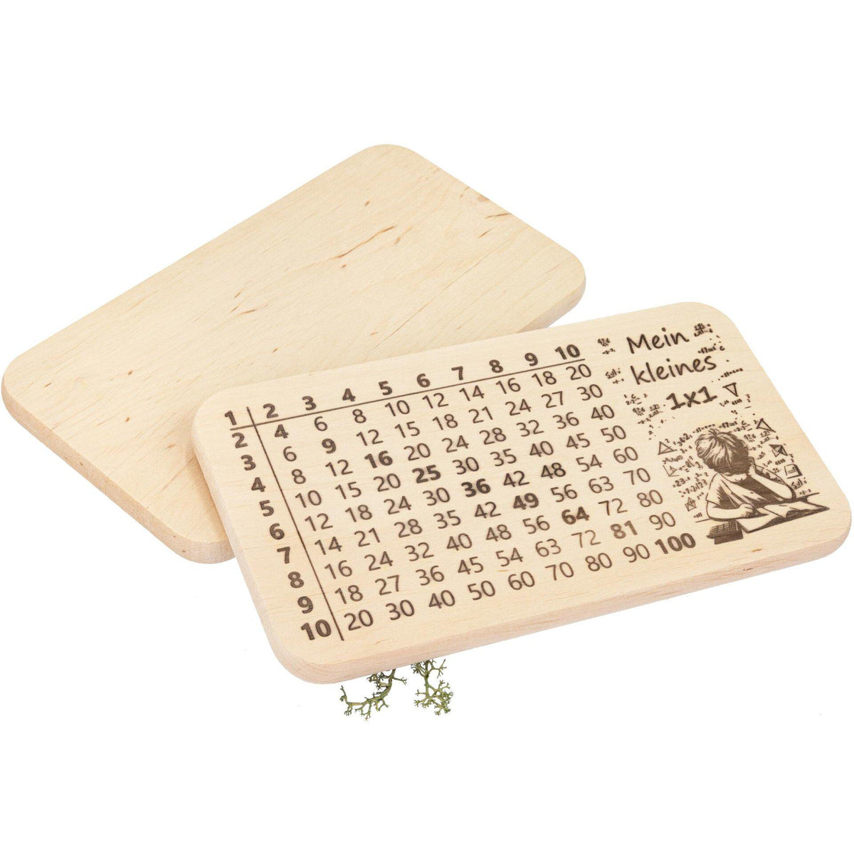 Frühstücksbrett Kinder | 1x1 Lernbrett | Brotzeitbrett Gravur | Schneidebrett Holz | Multiplikation Lernen | Montessori Geschenk|Rechenbrett