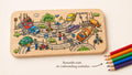 Frühstücksbrett Kinder | Ausmalbrett Autos | Verkehr Holzbrett | Schneidebrett | Malbuch | Geschenk Junge | Ausmalbilder
