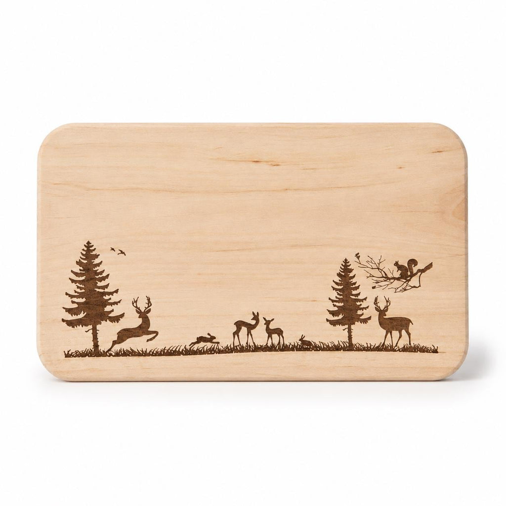 Schneidebrett Holz | Wald Panorama | Brotzeitbrett Küche | Holzbrett Deko | Geschenkidee Natur | Geburtstagsgeschenk