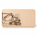 Frühstücksbrett Kinder | Bagger Holzbrett | Brotzeitbrett Gravur | Schneidebrett Holz | Baustelle Motiv | Geschenk Junge | Frühstücksbrett