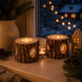 Holz Windlicht | Wald Deko Holz | Teelichthalter Holz | Wohnzimmer Deko | Einzugsgeschenk | Natur Deko | Boho Deko